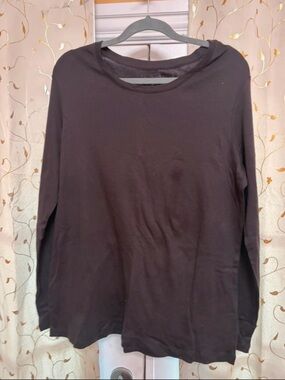 Faded Glory Black Long-Sleeve Crew Neck Tee